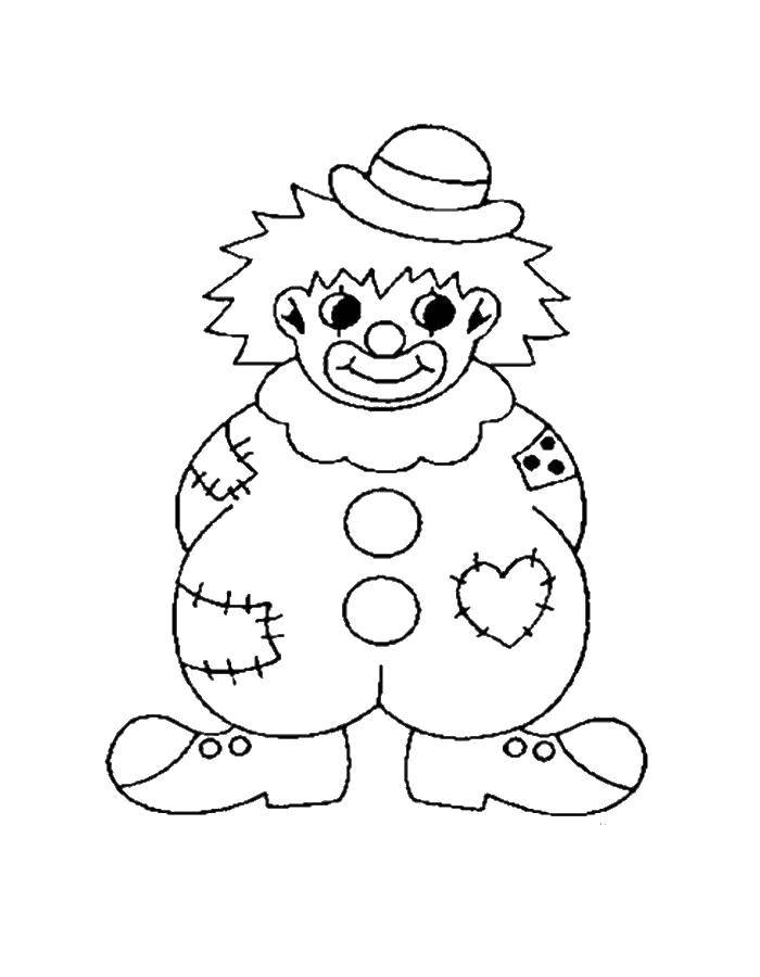 Coloring Clown with patches. Category clown. Tags:  clown, patchwork.