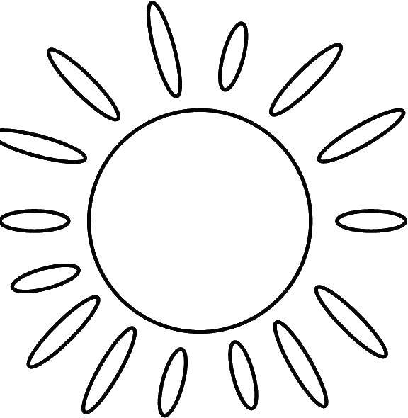 Название: Раскраска Солнышко. Категория: Солнце. Теги: солнце, небо, лучи, круг.