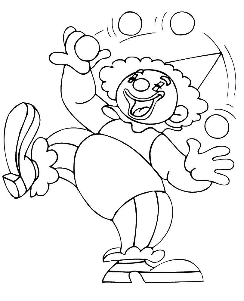 Coloring Juggler. Category clown. Tags:  Clown, circus, joy, fun.