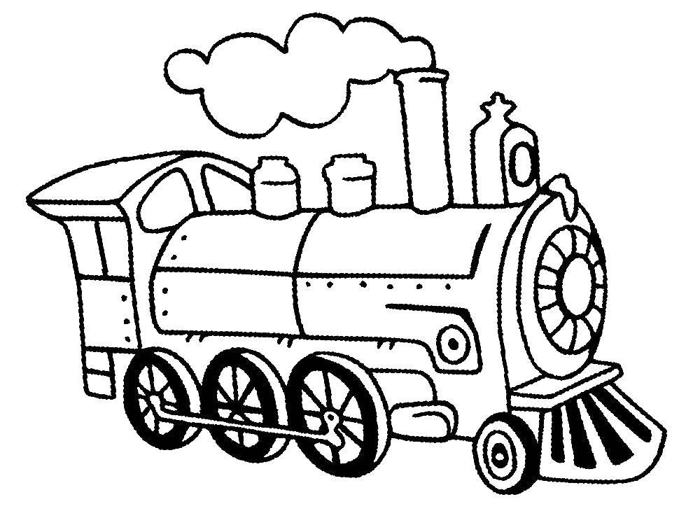 Название: Раскраска Паровоз. Категория: поезд. Теги: поезда, паровоз, транспорт.