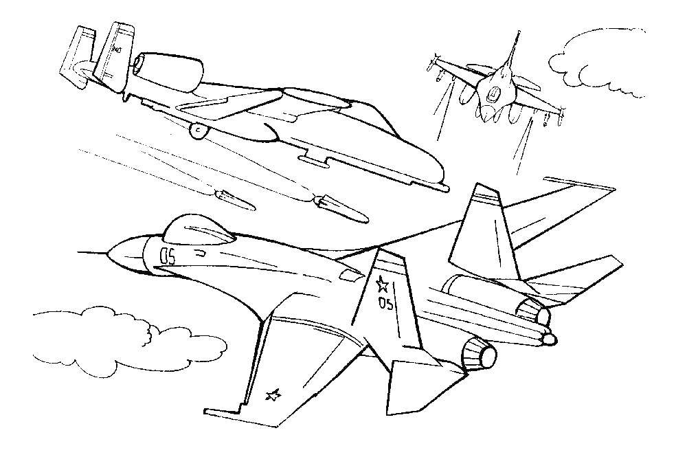 Coloring Aircraft military. Category coloring. Tags:  war, aircraft.