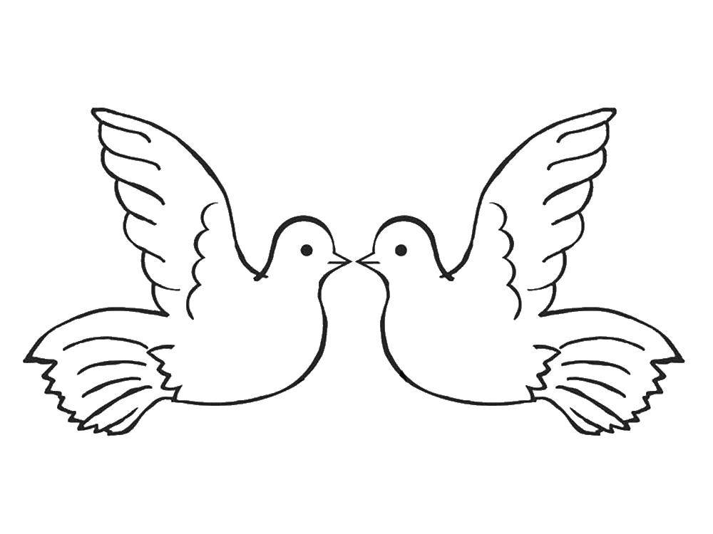 Coloring Lovers. Category the dove of peace . Tags:  Birds, dove.