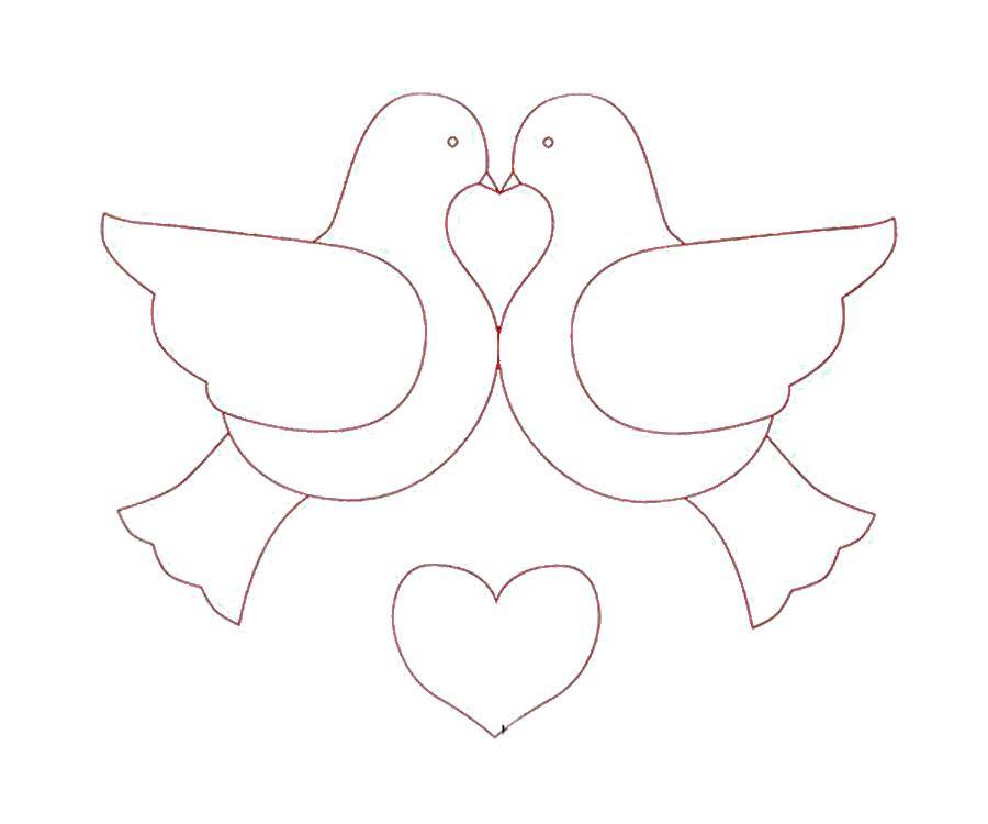 Coloring Love birds. Category the dove of peace . Tags:  Birds.