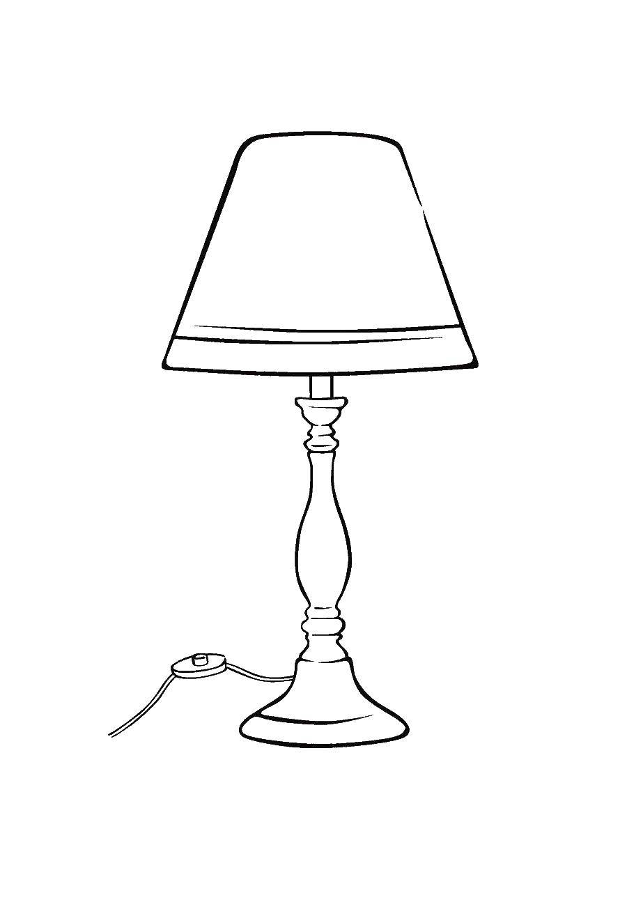 Название: Раскраска Настольная лампа. Категория: мебель. Теги: Мебель.
