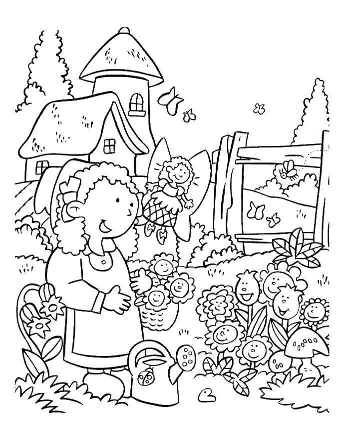 Coloring In the garden of talking plants. Category vegetable garden. Tags:  the garden, talking plants.