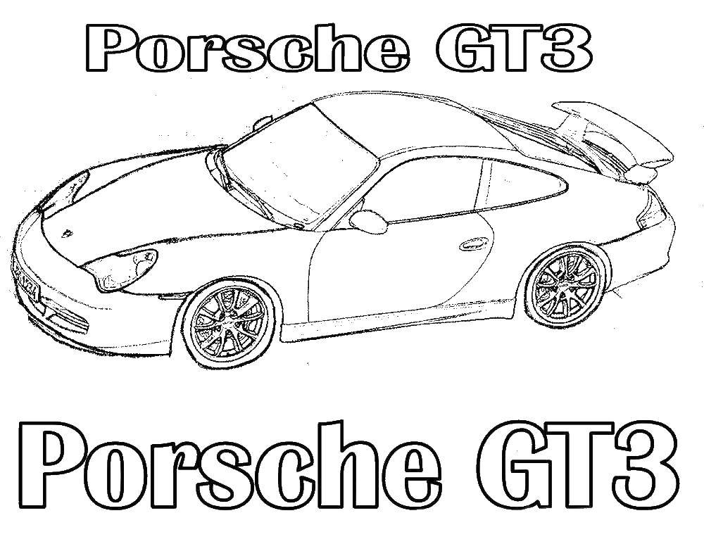 Coloring Porsche. Category for boys . Tags:  machine.