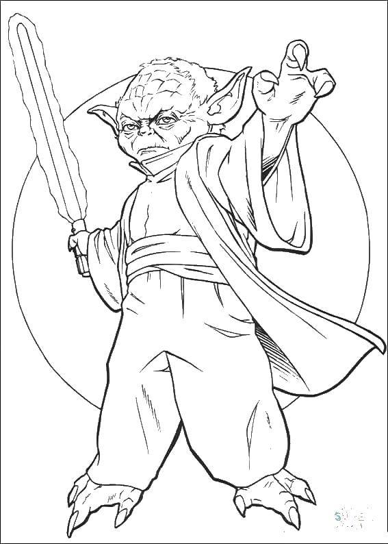 Coloring Master Yoda. Category the teacher. Tags:  master Yoda, star wars.