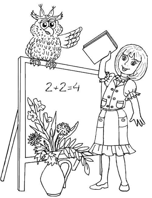 Coloring Two plus two. Category mathematical coloring pages. Tags:  Math, counting, logic.