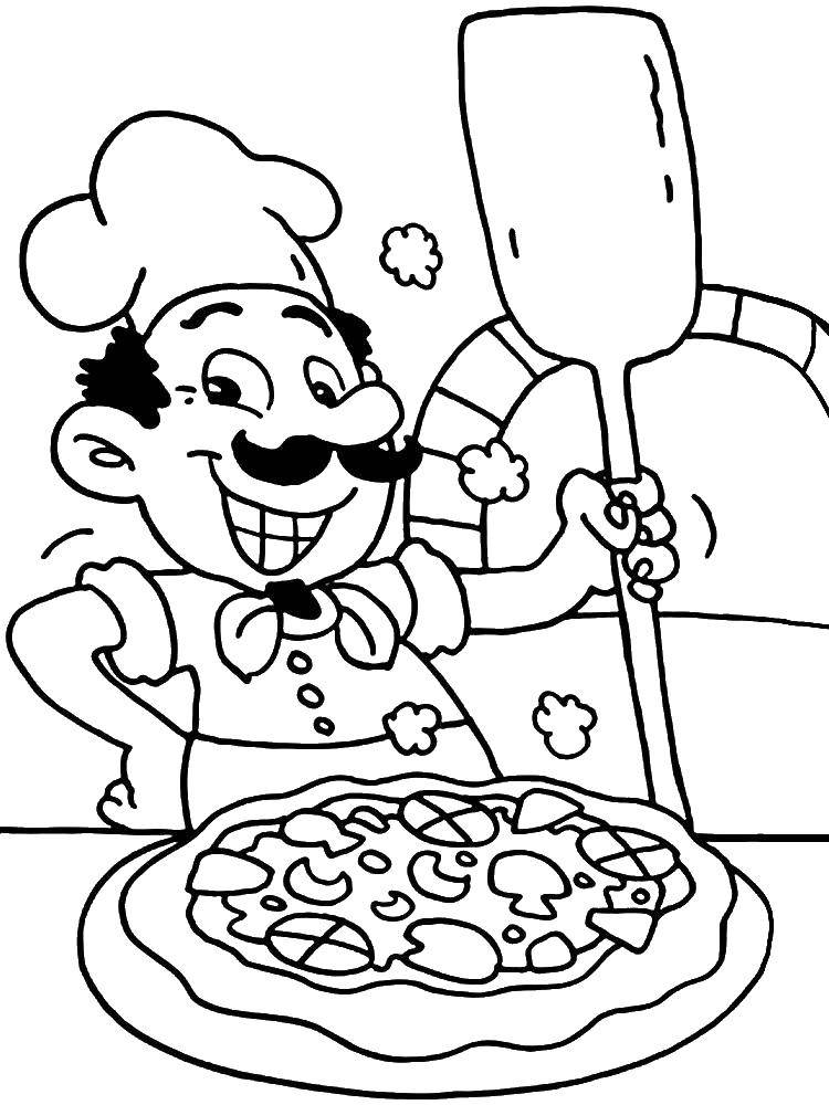 Coloring Italian chef. Category chef. Tags:  Cook, food.