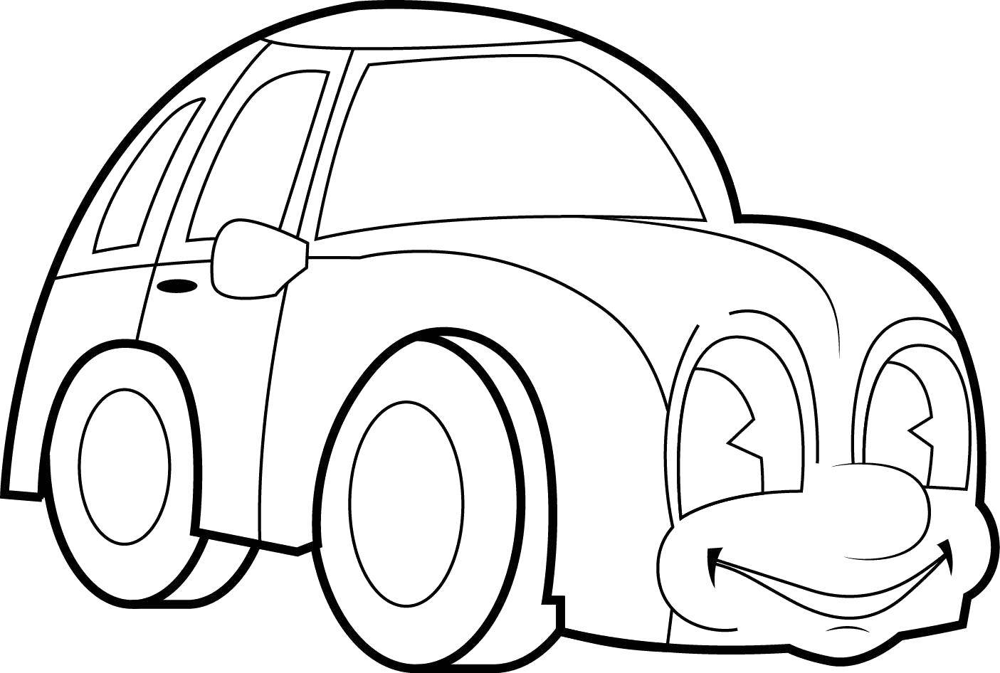 Coloring A cute car.. Category machine . Tags:  Transport, car.