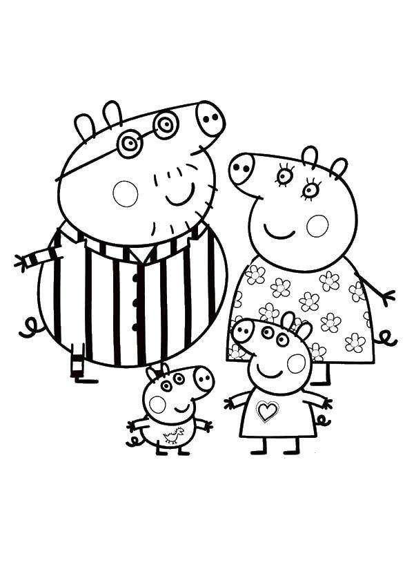 Coloring Family in peppa is going to sleep. Category Peppa Pig. Tags:  Peppa Pig.