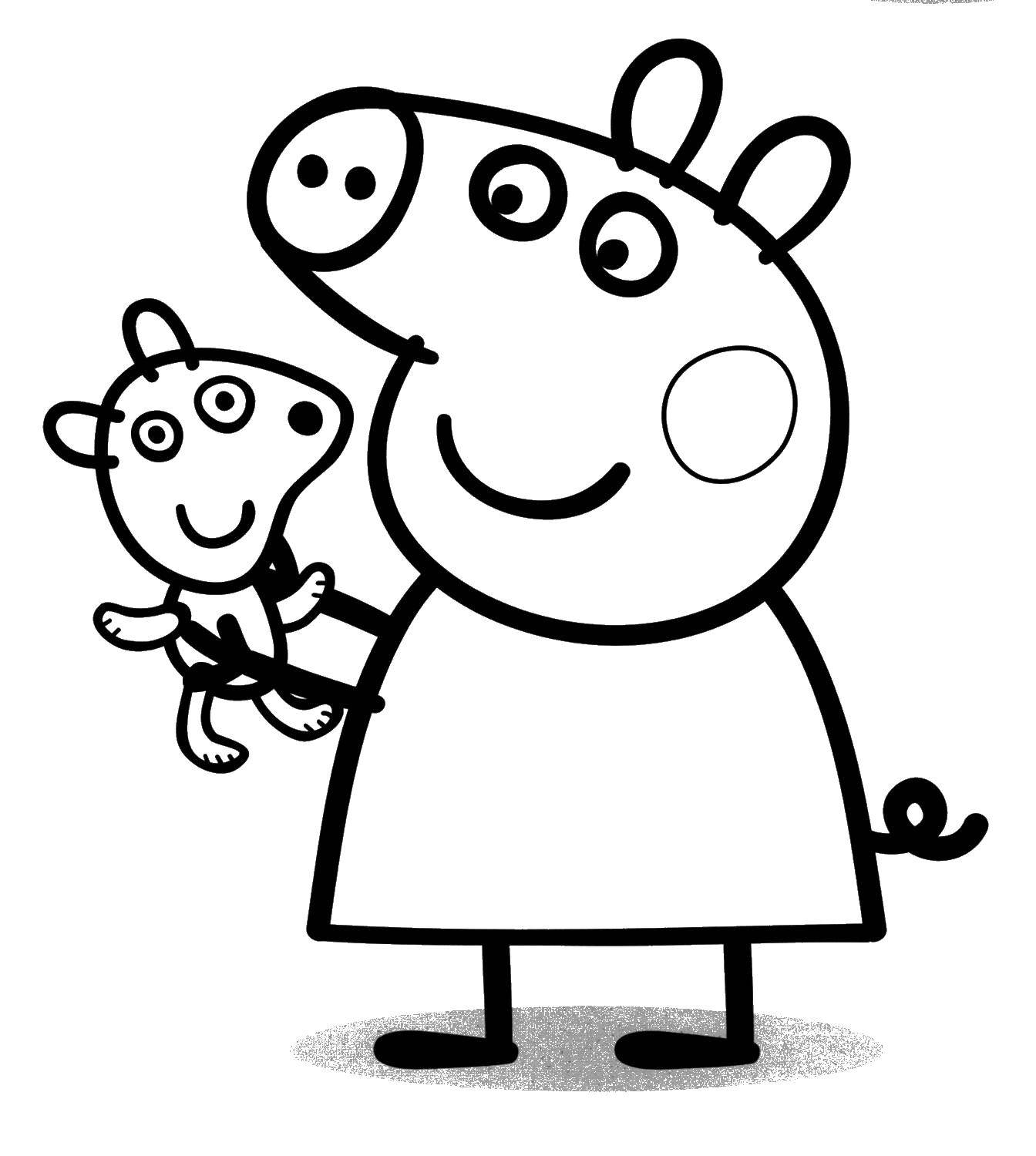 Coloring Peppa pig with toy. Category Peppa Pig. Tags:  Peppa Pig.