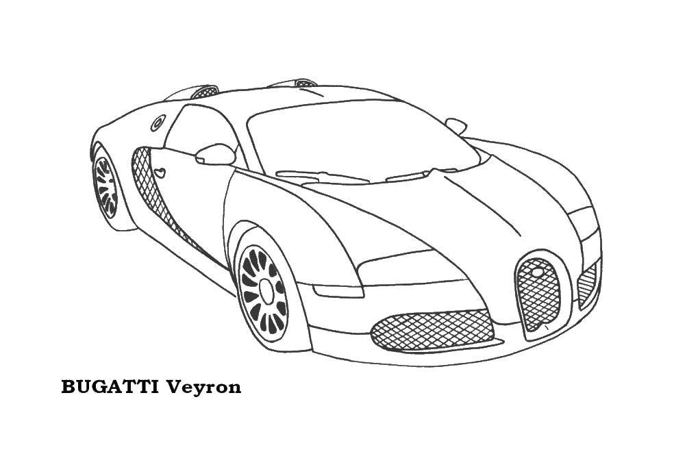 Название: Раскраска Bugatti. Категория: для мальчиков. Теги: машина.