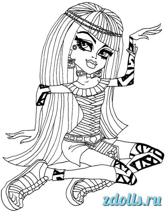 Coloring Cleo de Nile, monster high. Category school of monsters. Tags:  Cleo de Nile, Monster high.