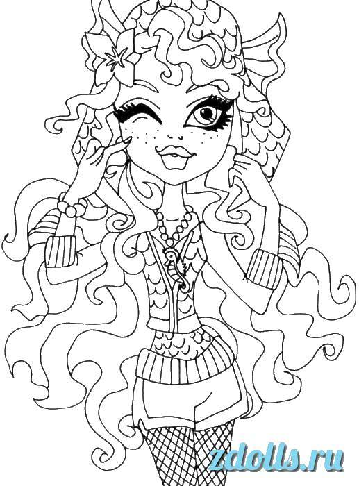 Coloring Laguna blue monster high. Category school of monsters. Tags:  Laguna blue monster high.