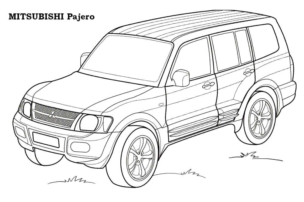 Coloring Car Mitsubishi Pajero. Category machine . Tags:  automobile, car, transportation.