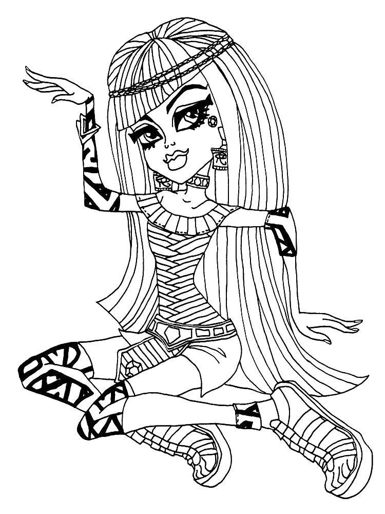 Coloring Egyptianesque. Category school of monsters. Tags:  Monster High.