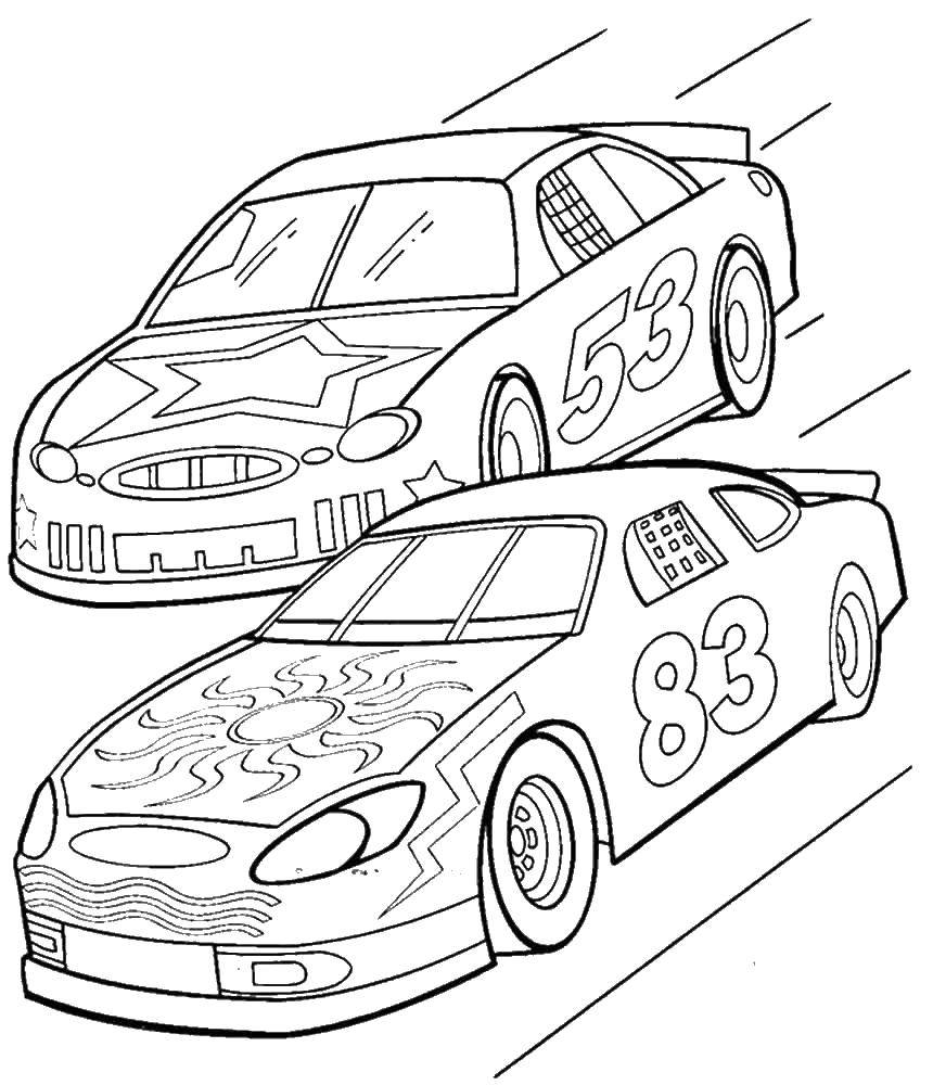 Coloring Racing cars. Category machine . Tags:  car, car, transport, race.