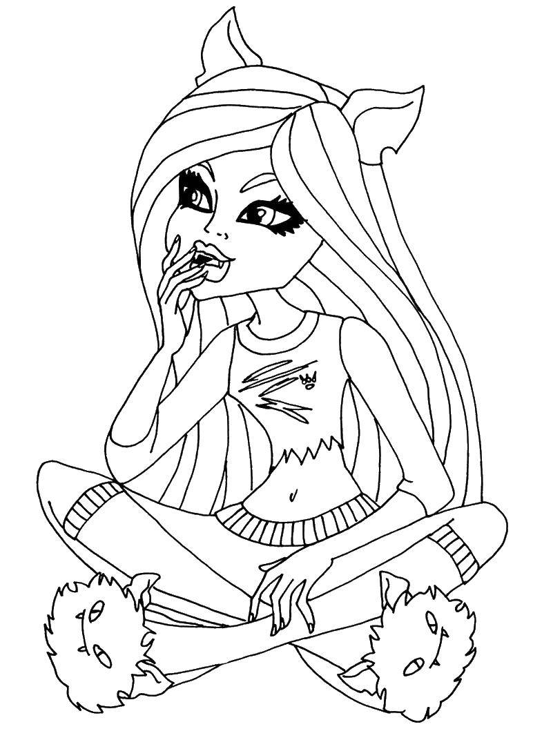 Coloring Fanged monster. Category school of monsters. Tags:  Monster High.