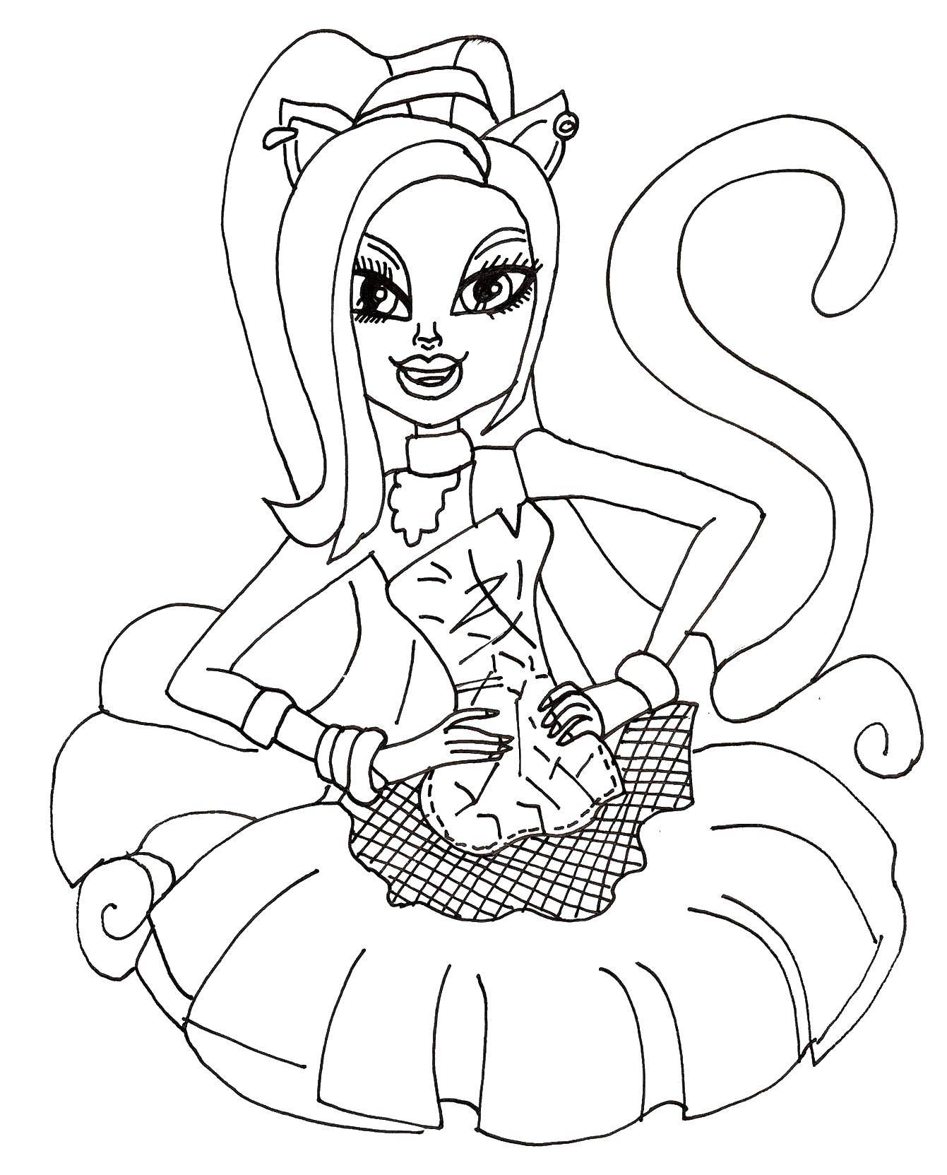 Coloring Cat.. Category school of monsters. Tags:  Monster High.