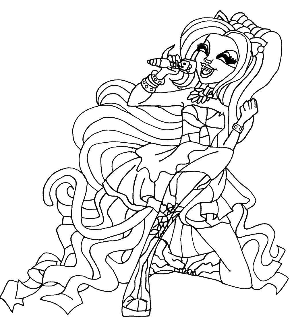 Coloring Singer. Category school of monsters. Tags:  Monster High.