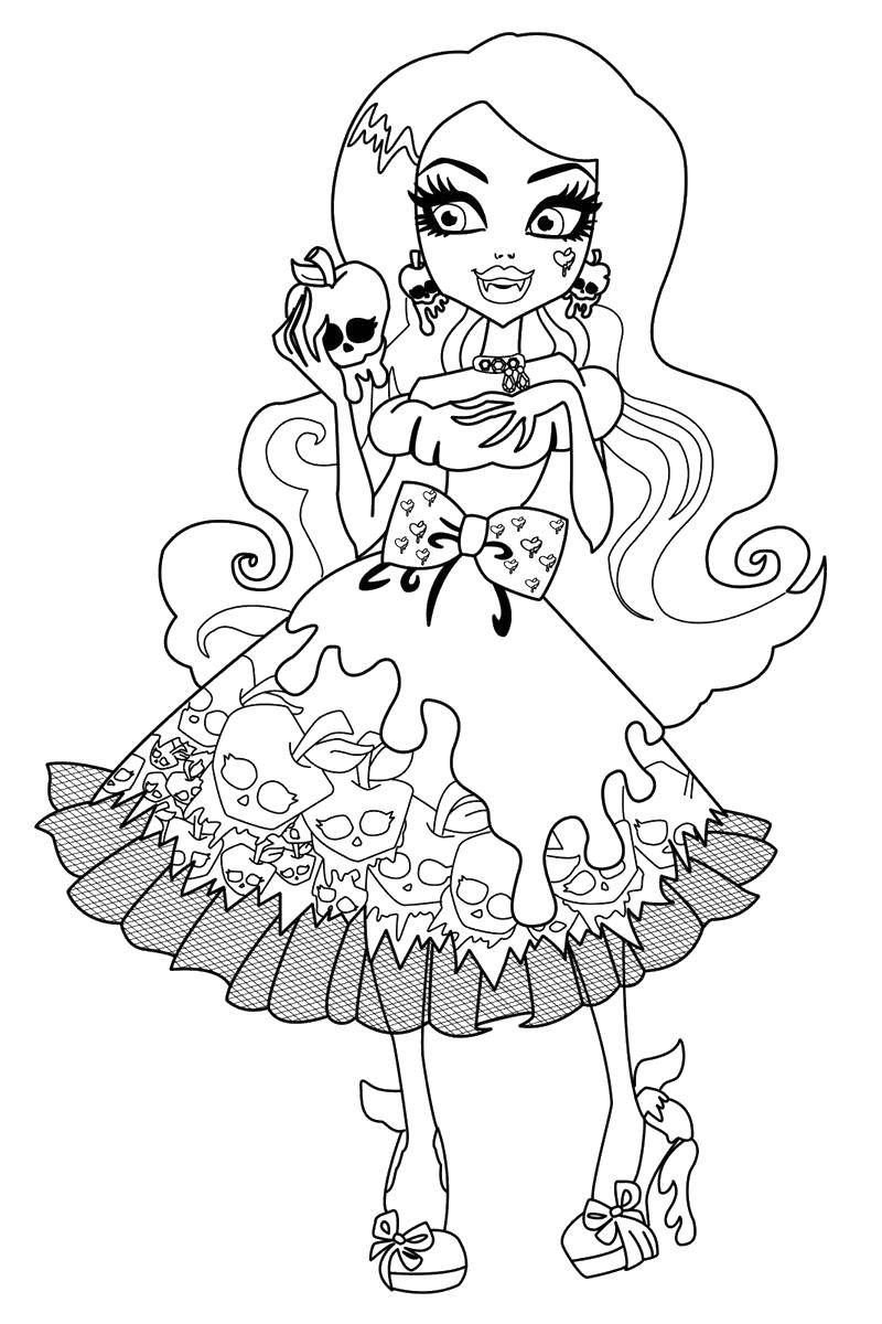 Coloring Dress with shards. Category school of monsters. Tags:  Monster High.