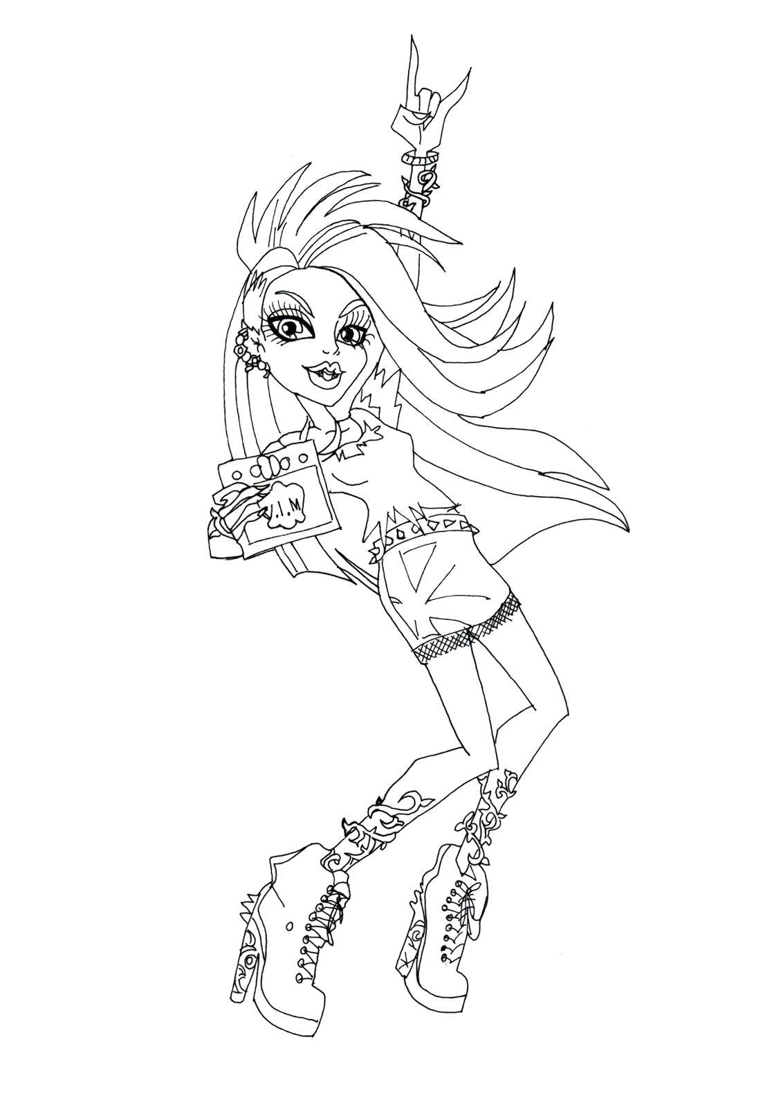Coloring Rocker. Category school of monsters. Tags:  Monster High.