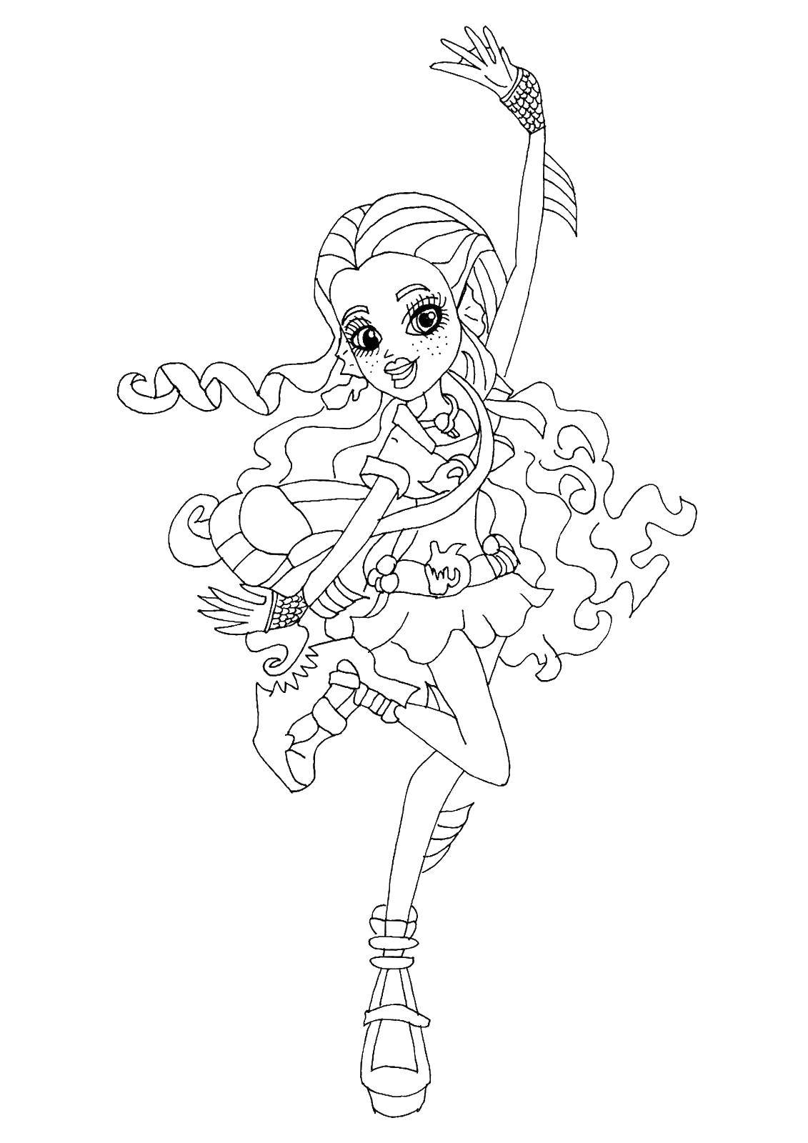 Coloring Funny monster. Category school of monsters. Tags:  Monster High.