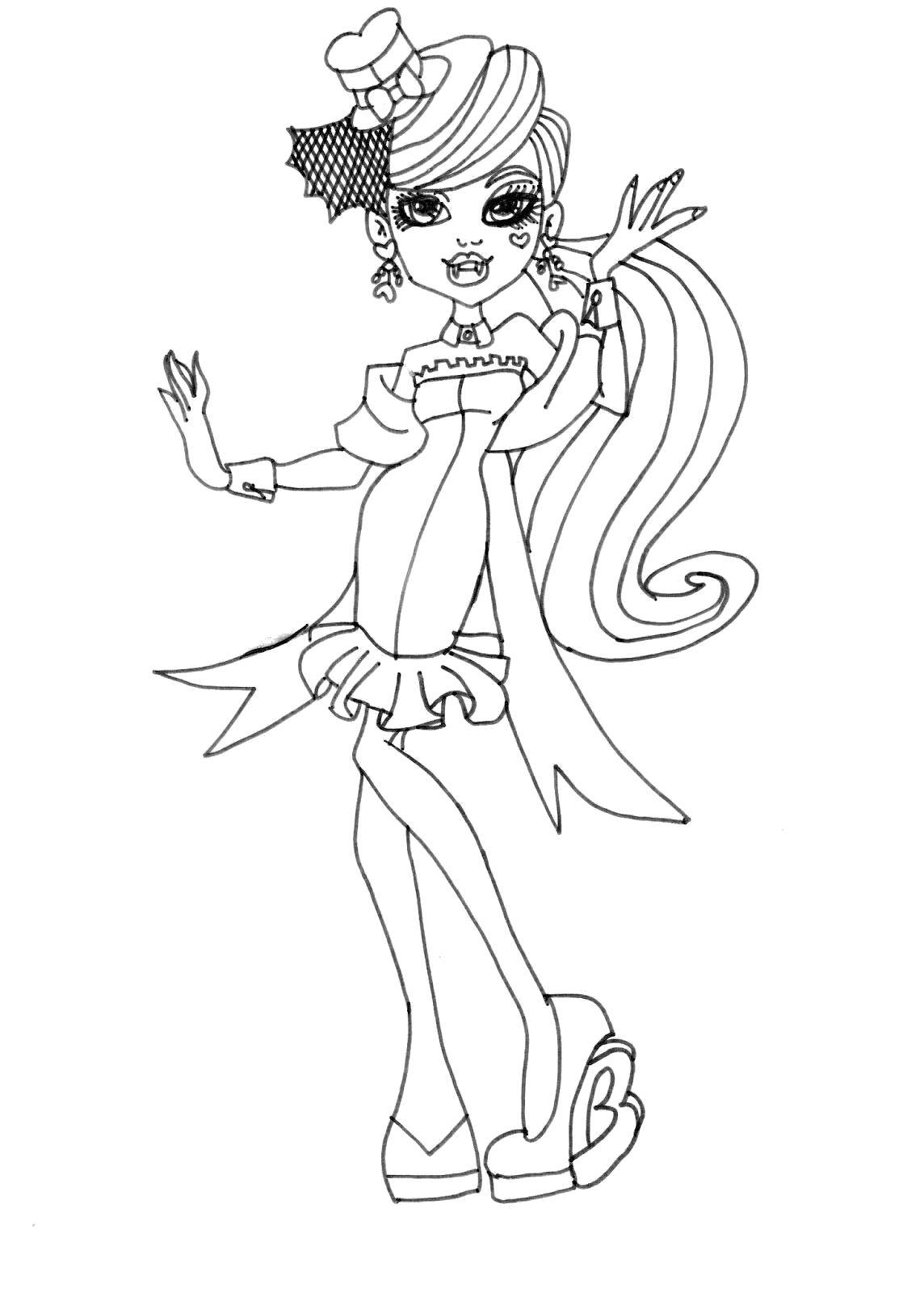 Coloring Playful student. Category monster high. Tags:  Monster High.