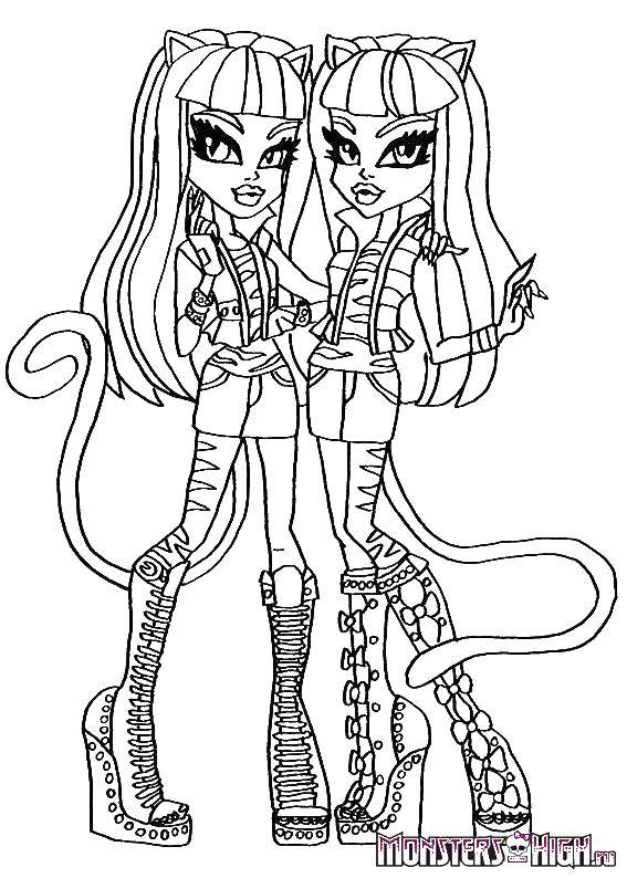 Coloring Cat girlfriend. Category monster high. Tags:  Monster High.