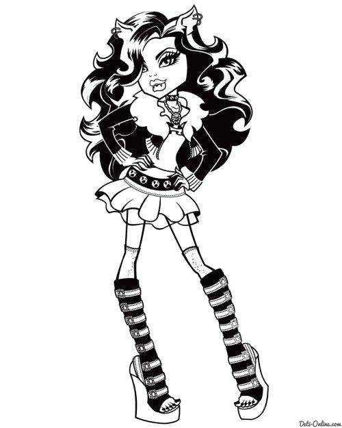 Coloring Cool she-beast. Category monster high. Tags:  Monster High.