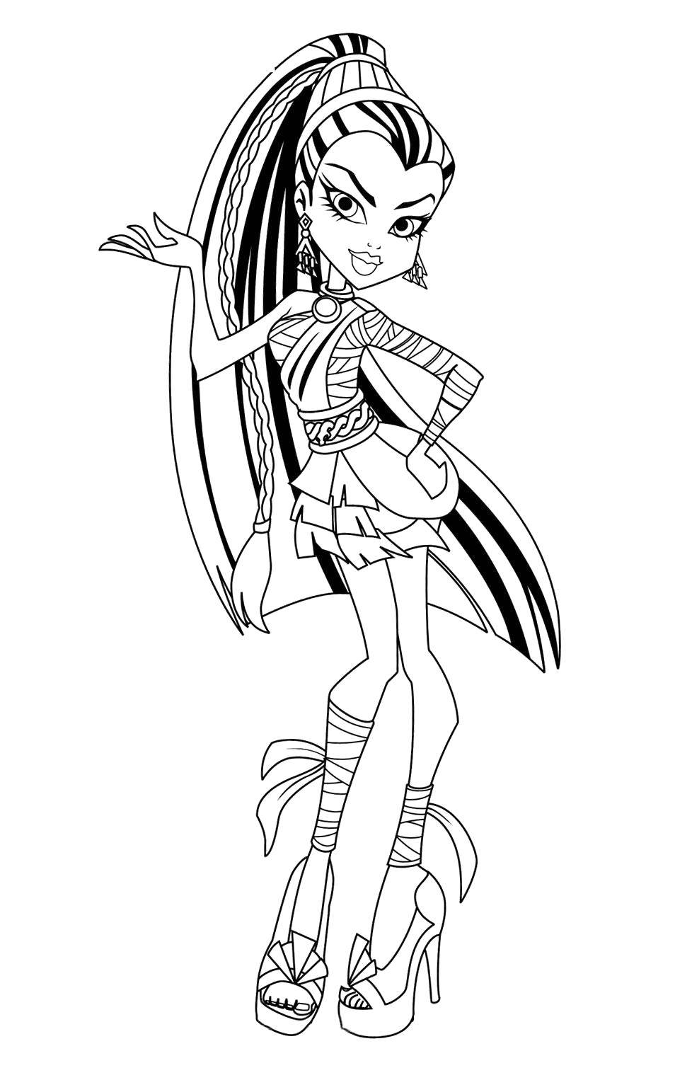 Coloring Monster with fabulous hair. Category monster high. Tags:  Monster High.