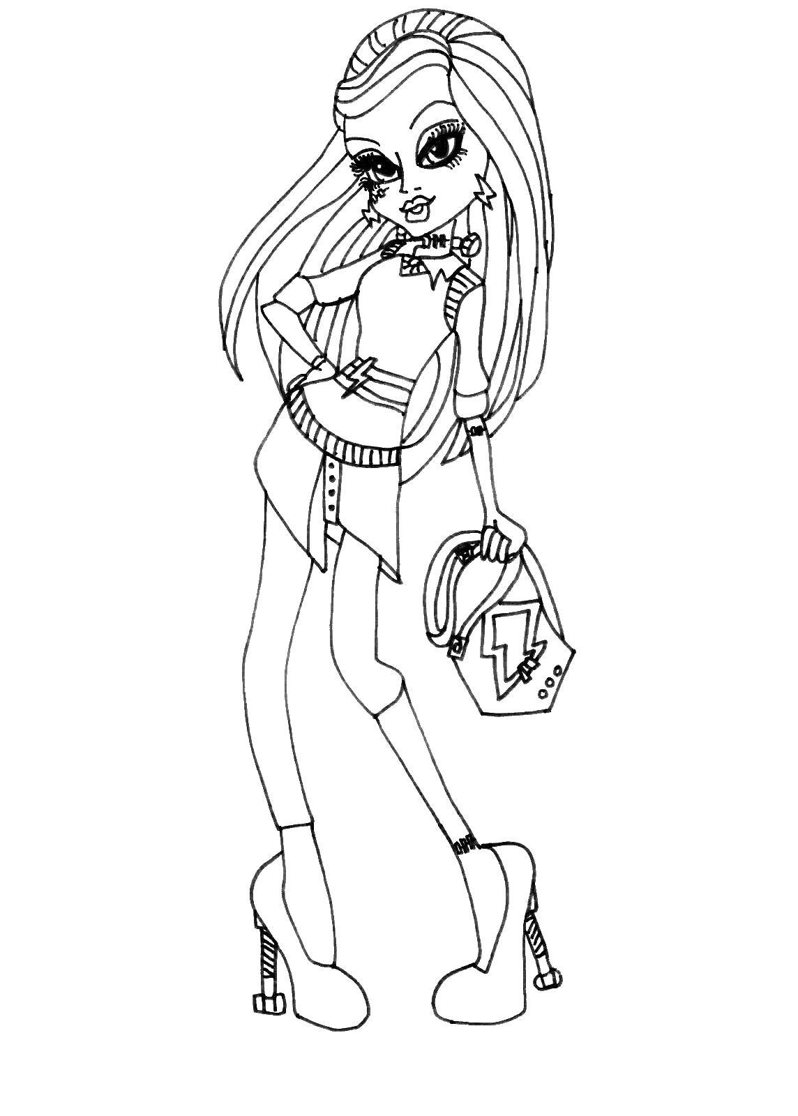 Coloring Stylish girl. Category monster high. Tags:  Monster High.