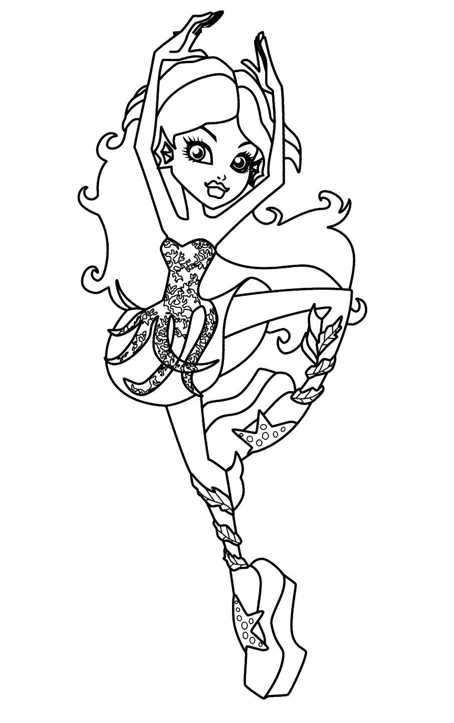 Coloring Dancing she-beast. Category monster high. Tags:  Monster High.