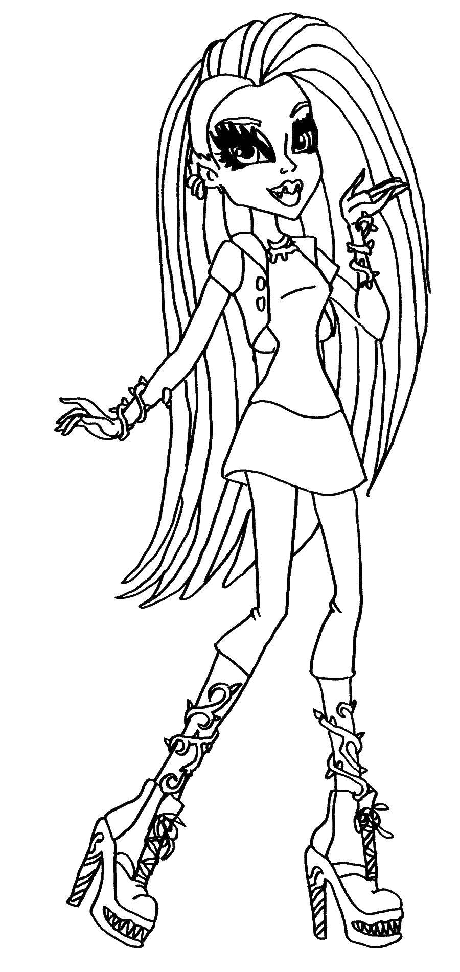 Coloring A student from the school of monsters. Category monster high. Tags:  Monster High.
