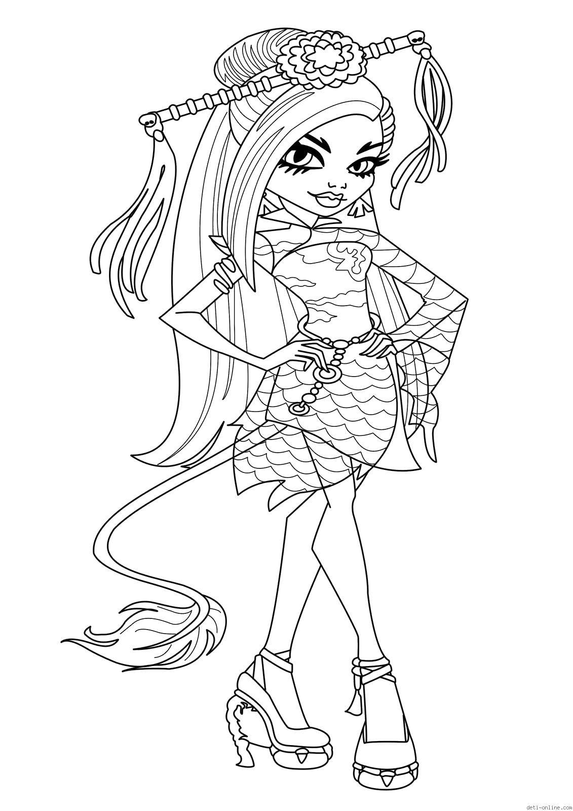 Coloring Oriental beauty. Category monster high. Tags:  Monster High.