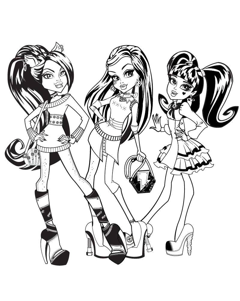Coloring Girls from school of monsters. Category monster high. Tags:  Monster High.