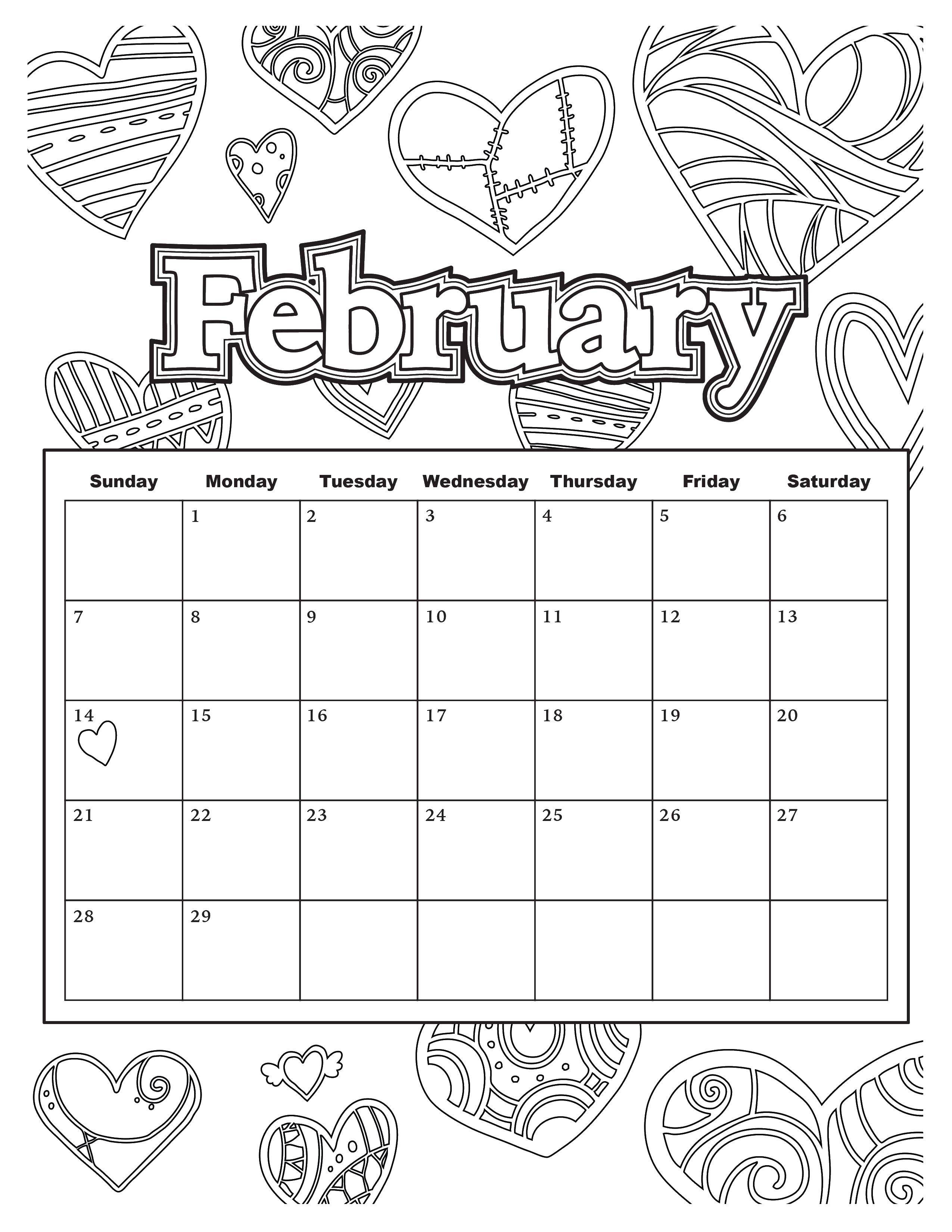 Coloring February. Category Calendar. Tags:  Calendar.