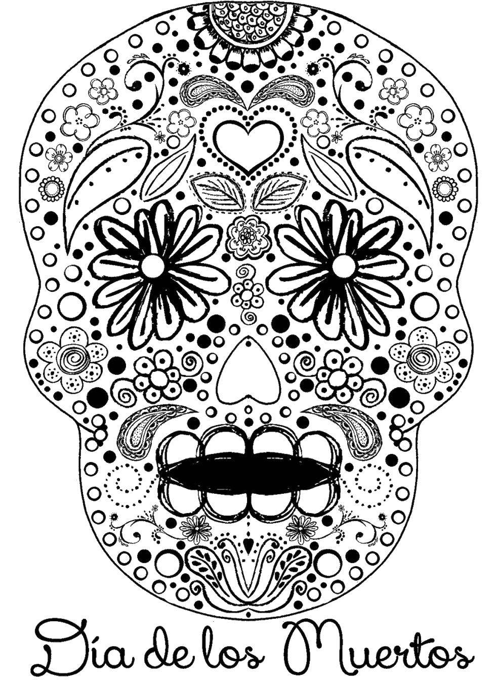 Coloring Patterned crock. Category Skull. Tags:  Skull, patterns.