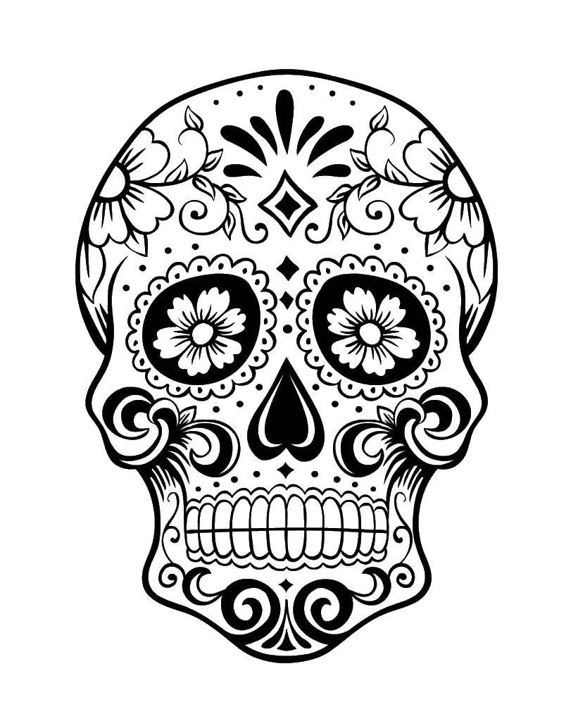 Coloring The patterns on the skull. Category Skull. Tags:  Skull, patterns.