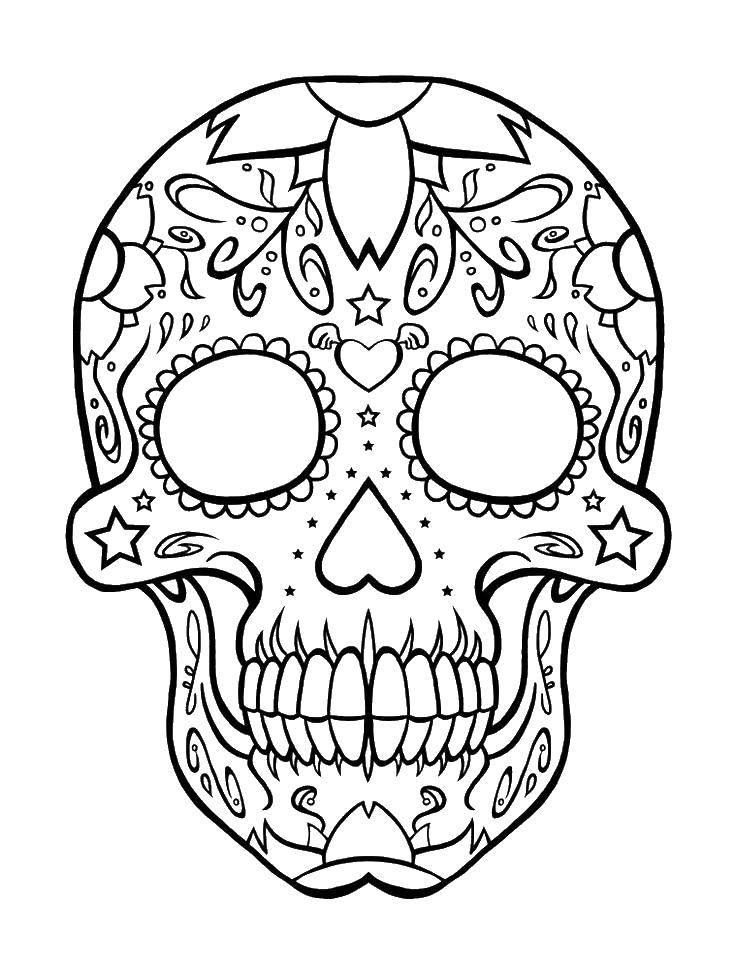 Coloring Skull and patterns. Category Skull. Tags:  Skull, patterns.
