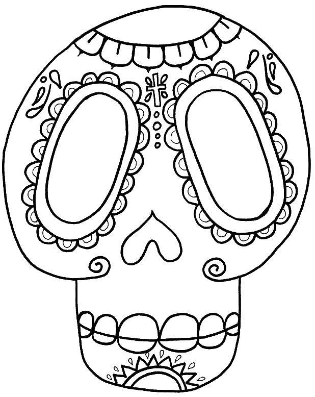 Coloring The crock in the patterns. Category Skull. Tags:  Skull, patterns.