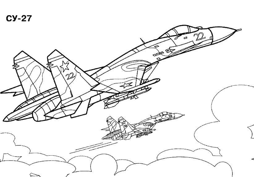 Coloring Fighter. Category for boys . Tags:  fighter plane.