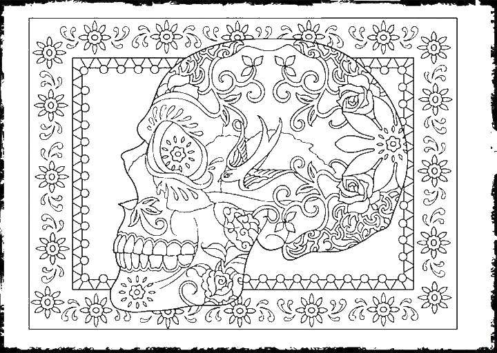 Coloring Skull pattern. Category Skull. Tags:  Skull, patterns.