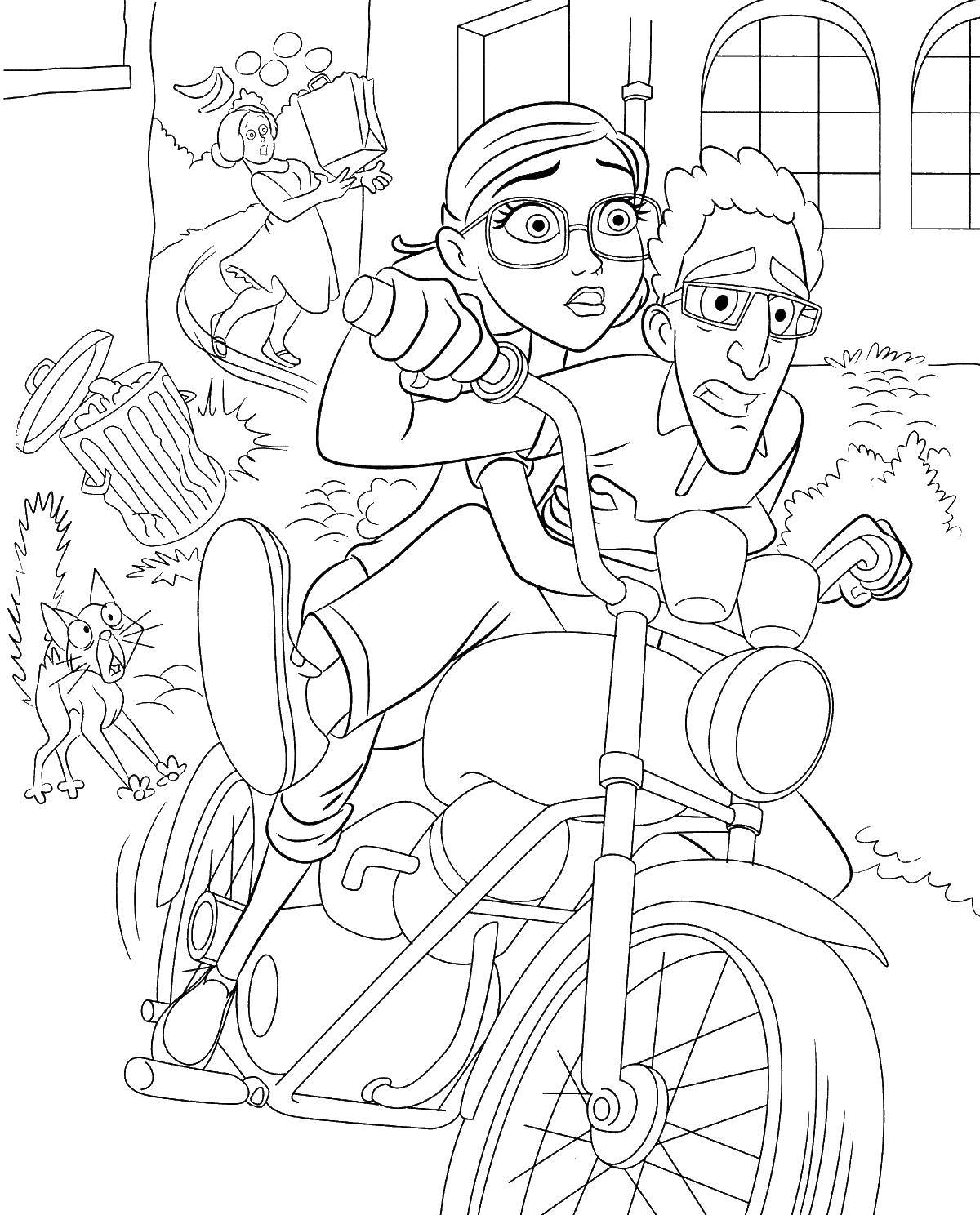 Coloring Motorcyclists. Category for boys . Tags:  motorcycle.