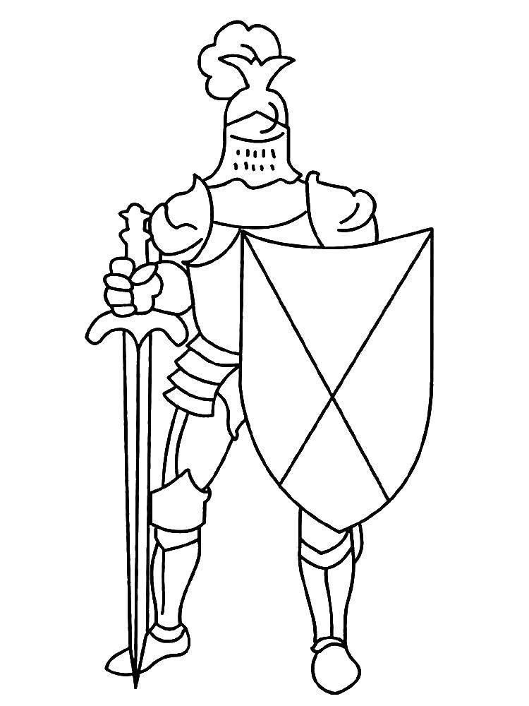 Coloring A knight in armor. Category for boys . Tags:  knight , armor.