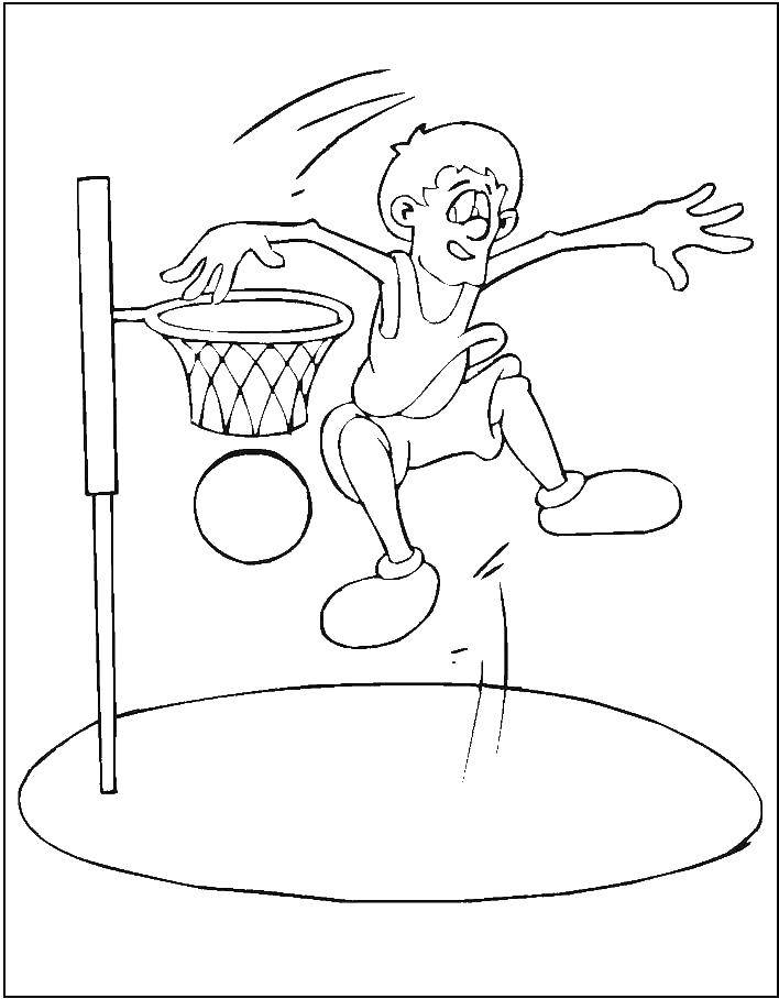 Название: Раскраска Баскетболист.. Категория: баскетбол. Теги: Спорт, баскетбол, мяч, игра.