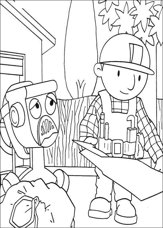 Coloring Bob builds. Category Bob the Builder. Tags:  Builder, tools, building.