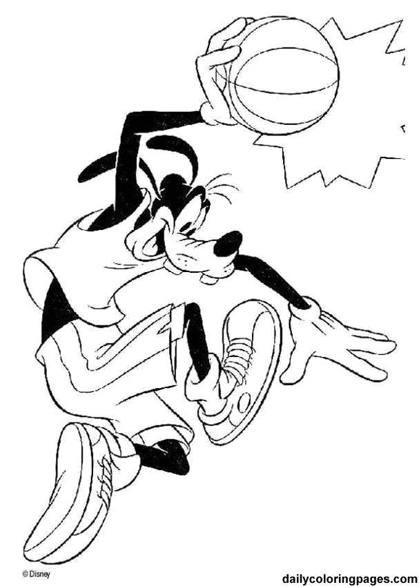 Coloring Goofy basketball player. Category basketball. Tags:  Sports, basketball, ball, play.