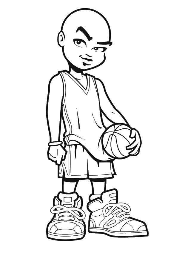 Coloring The player with the ball. Category basketball. Tags:  Sports, basketball, ball, play.